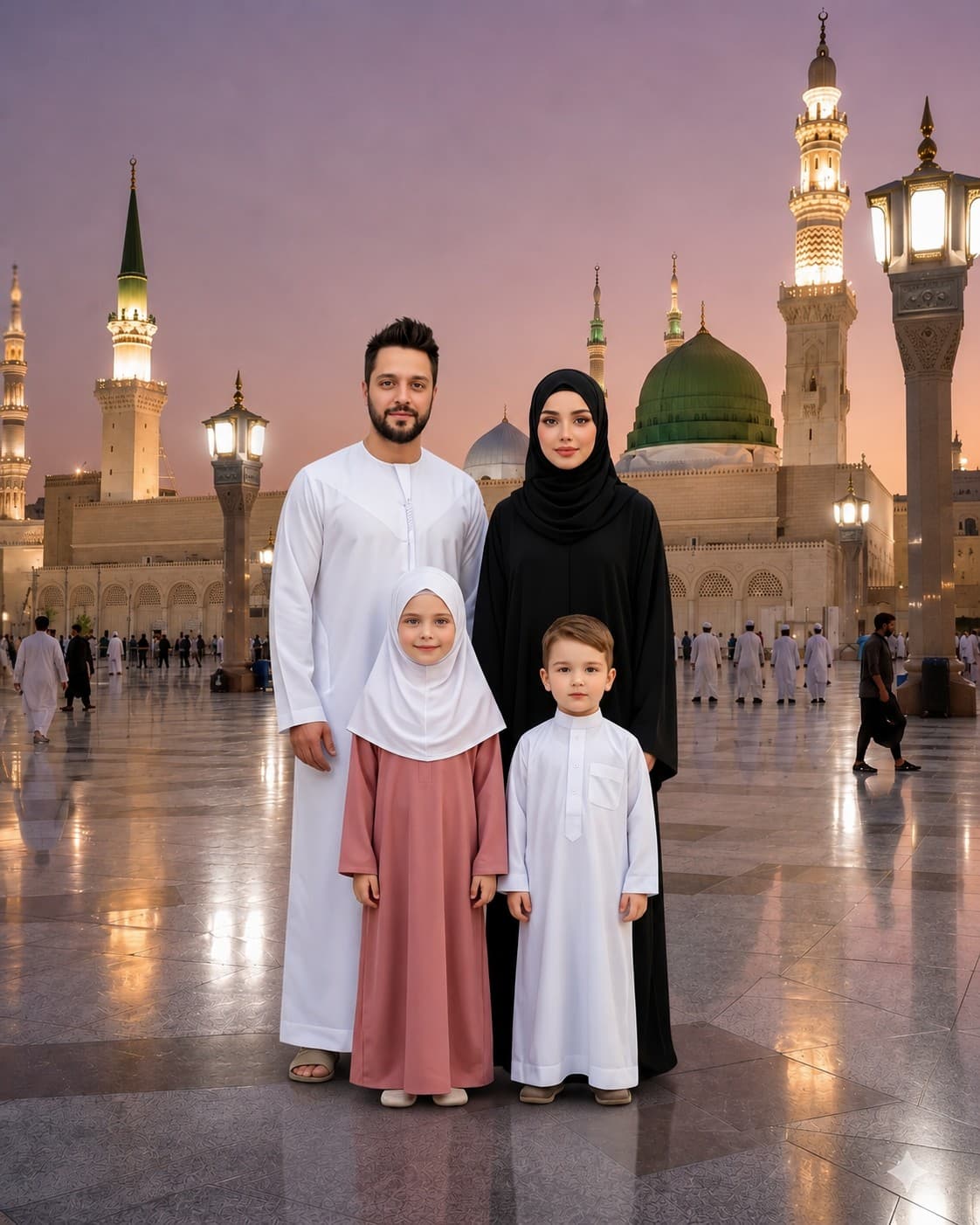 A Family Of Four In Medina